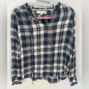 LOFT Multicolor Plaid Top